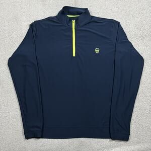 SWAG Golf 1/4 Zip Pullover Mens M Blue Skull Long Sleeve Performance Stretch
